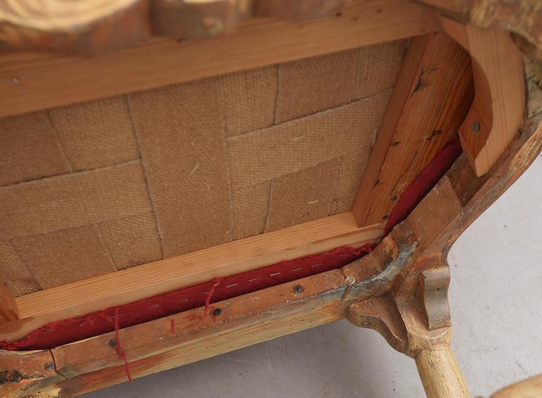 KARMSTOLAR, 1 par, rokoko, 1700-tal.