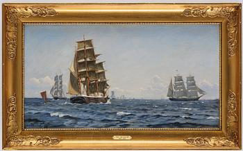 Christian Vigilius Blache, Two barques, brig etc. in Hollaenderdypet.