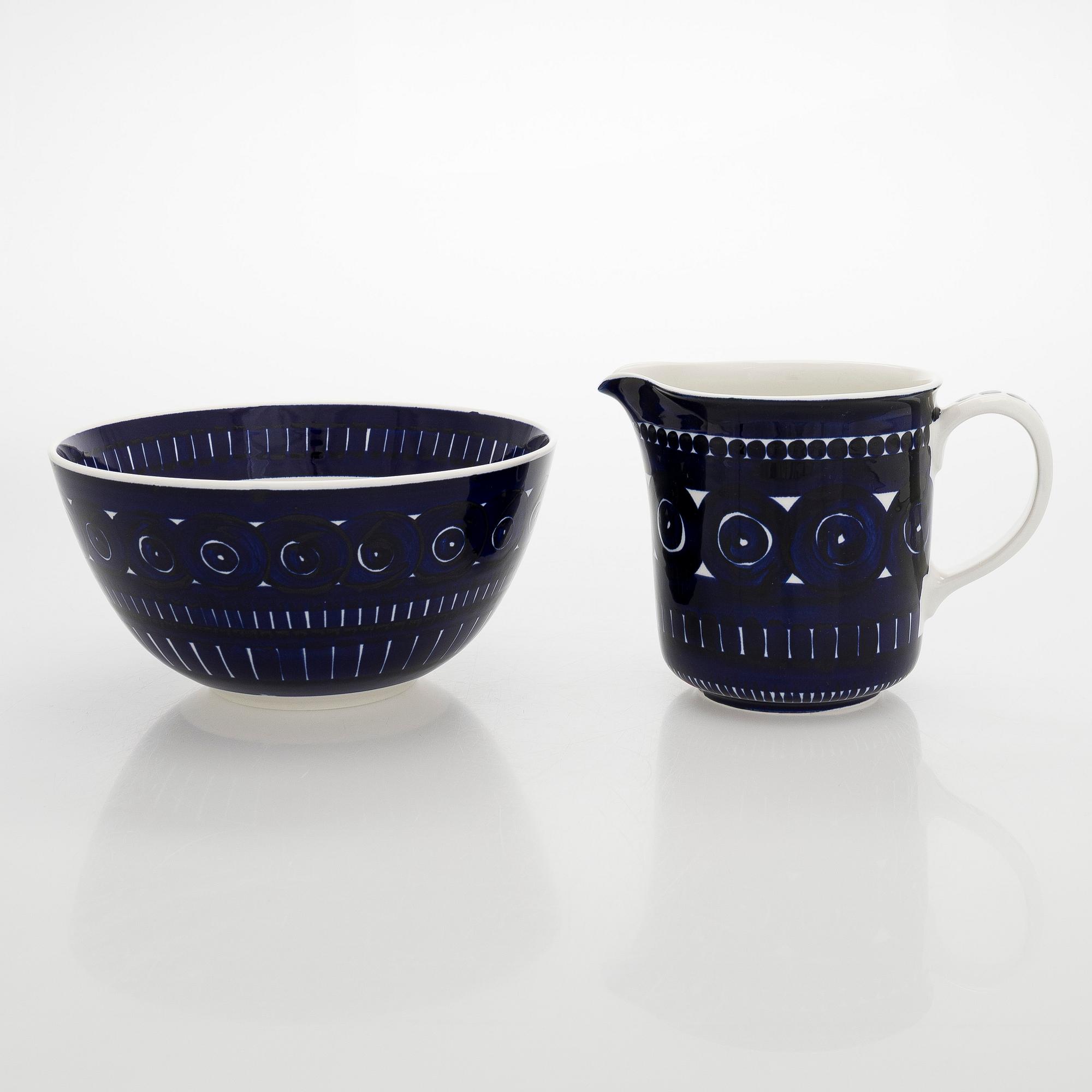 Ulla Procopé, a porcelain jug and bowl, "Valencia", Arabia, Finland.