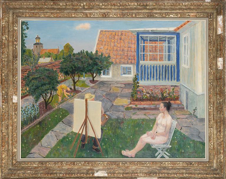 Birger Ljungquist, olja på pannå, signerad och daterad 1947.