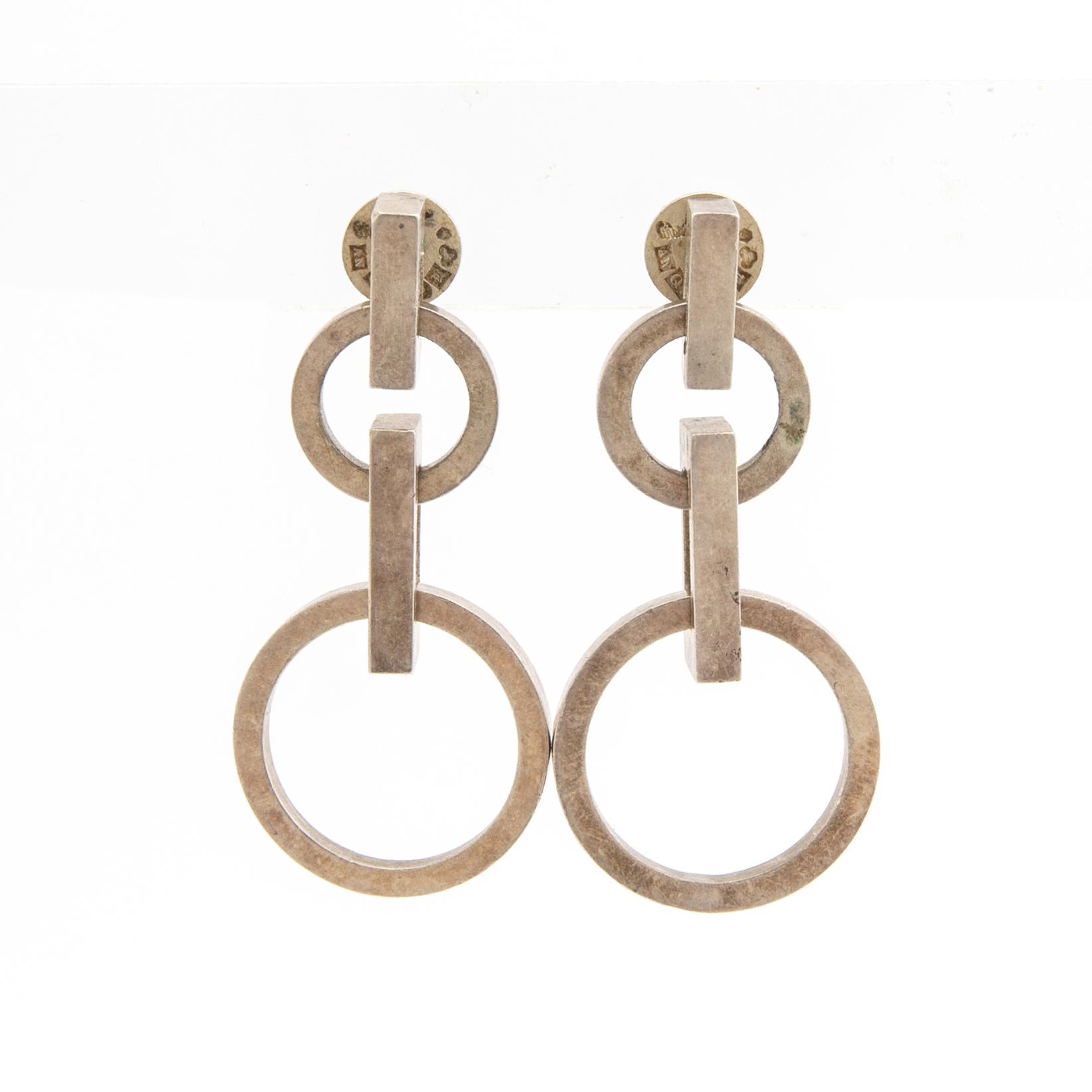 Wiwen Nilsson, Earrings a pair of sterling silver Lund 1964.