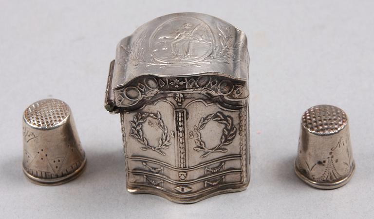 PARTI SILVER, 5 delar, silver, 1800/1900-tal. Tot 148 g.