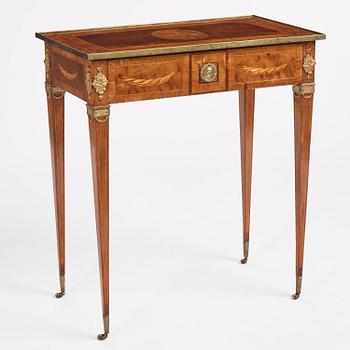 A Gustavian marquetry and gilt brass-mounted table by G. Iwersson (master in Stockholm 1778-1813).