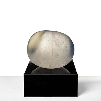 Bertil Vallien, skulptur, vilande huvud, "Resting head", Kosta Boda, unik.