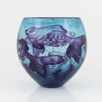 Olle Brozén, a 'graal' glass vase, Kosta Boda, Sweden, unsigned.