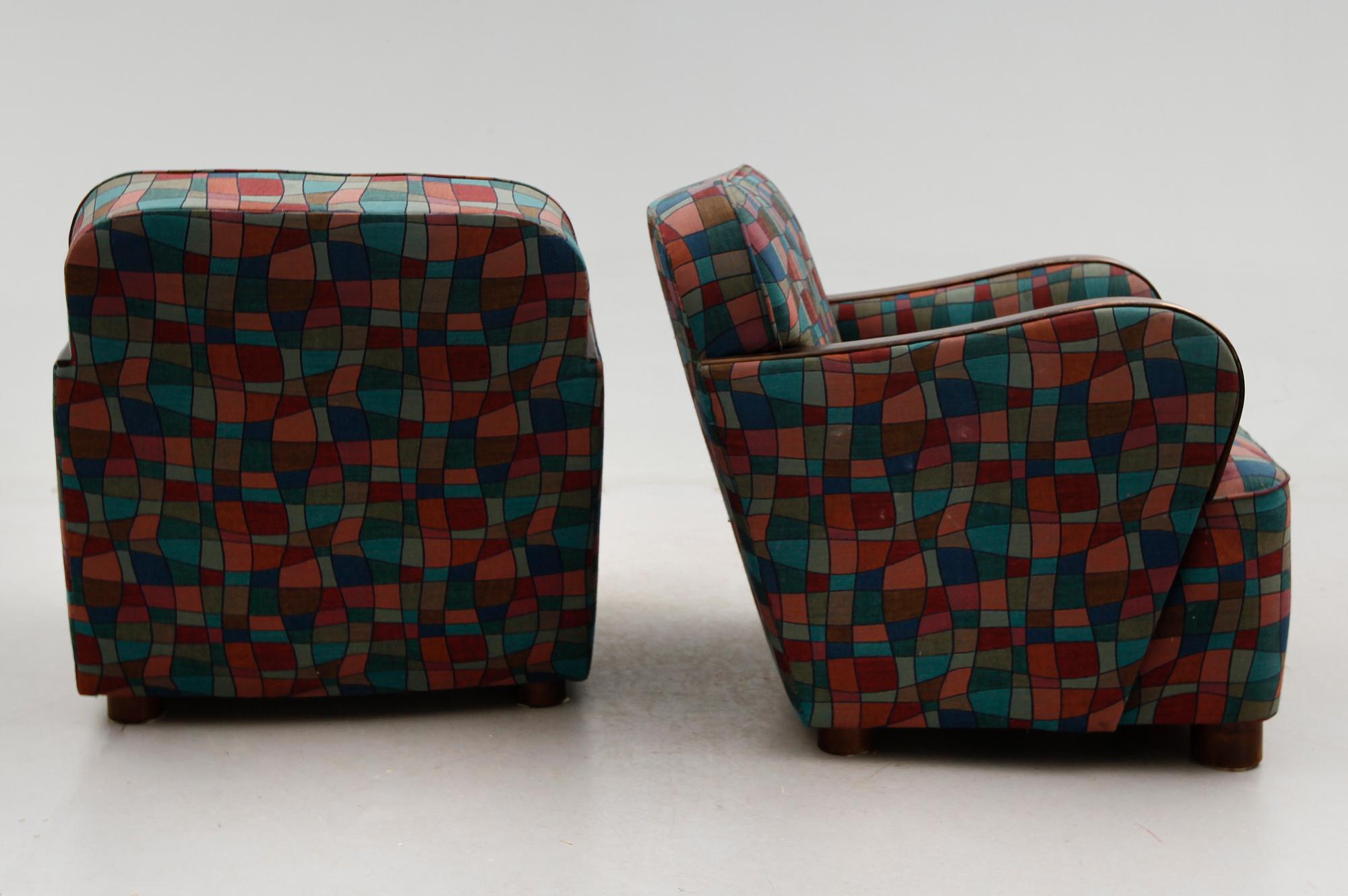 FÅTÖLJER, 1 par, 1900-talets första hälft.