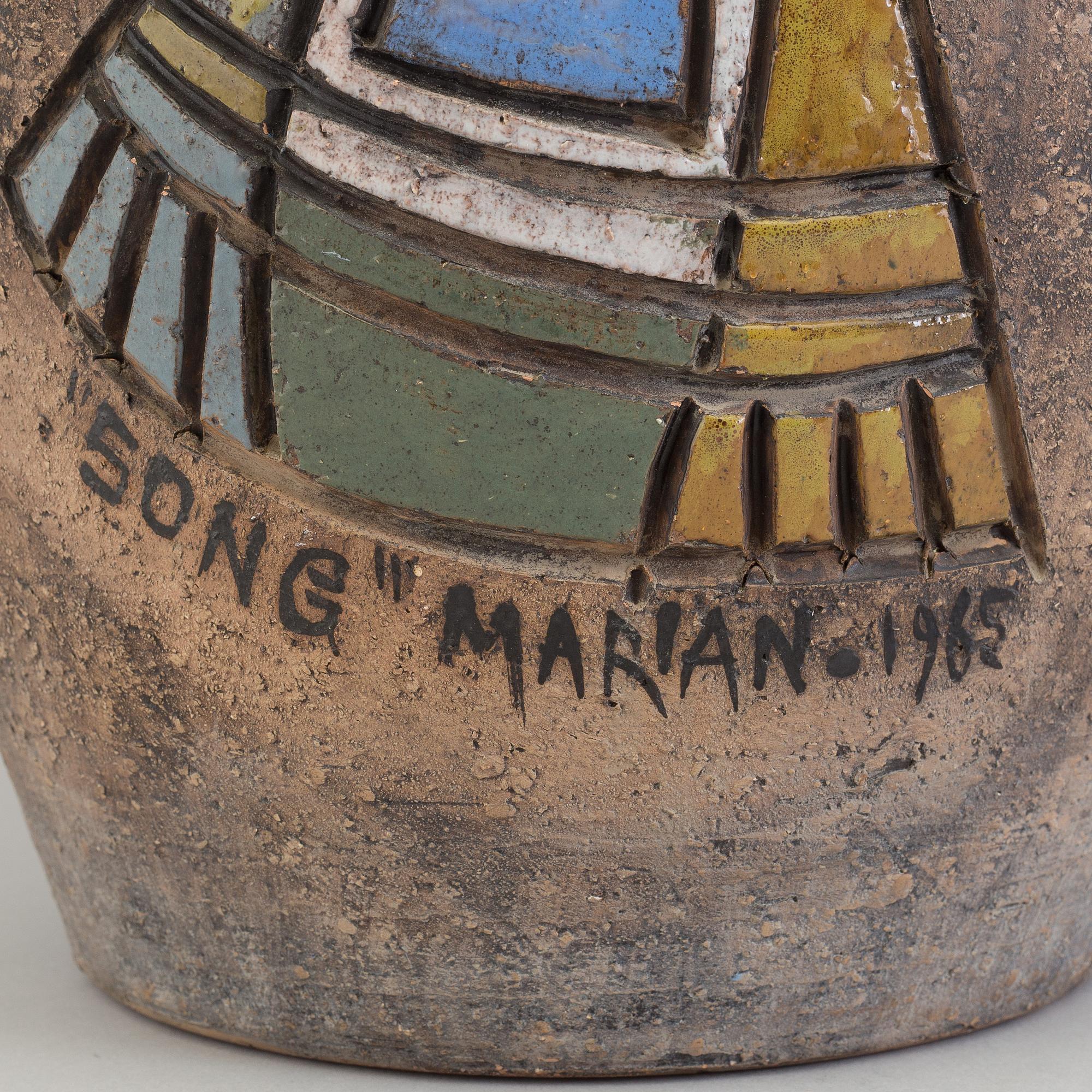 MARIAN ZAWADZKI, a large ceramic vase from Tilgmans, signed and dated 1965.