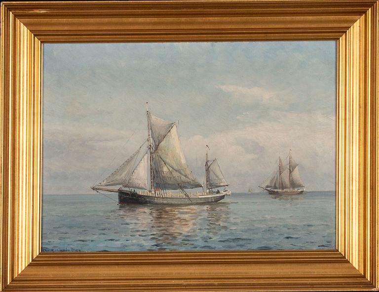 CHRISTIAN BENJAMIN OLSEN, a signed oilpainting on canvas.