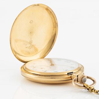 Pocket watch, hunter, 18K gold, 51.5 mm.