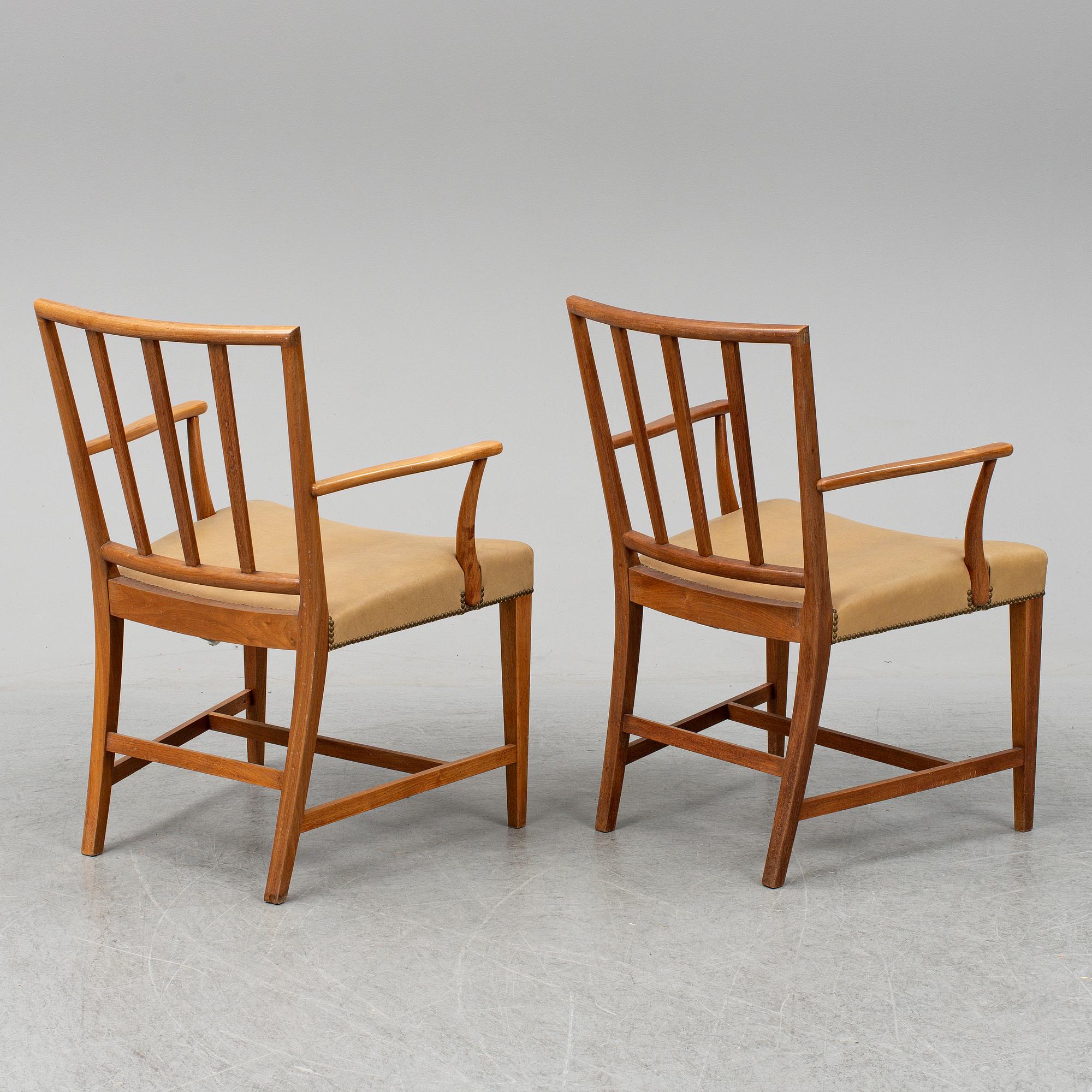 JOSEF FRANK, a pair of model 620 armchairs.