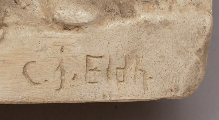 CARL ELDH, gips, relief, sign.