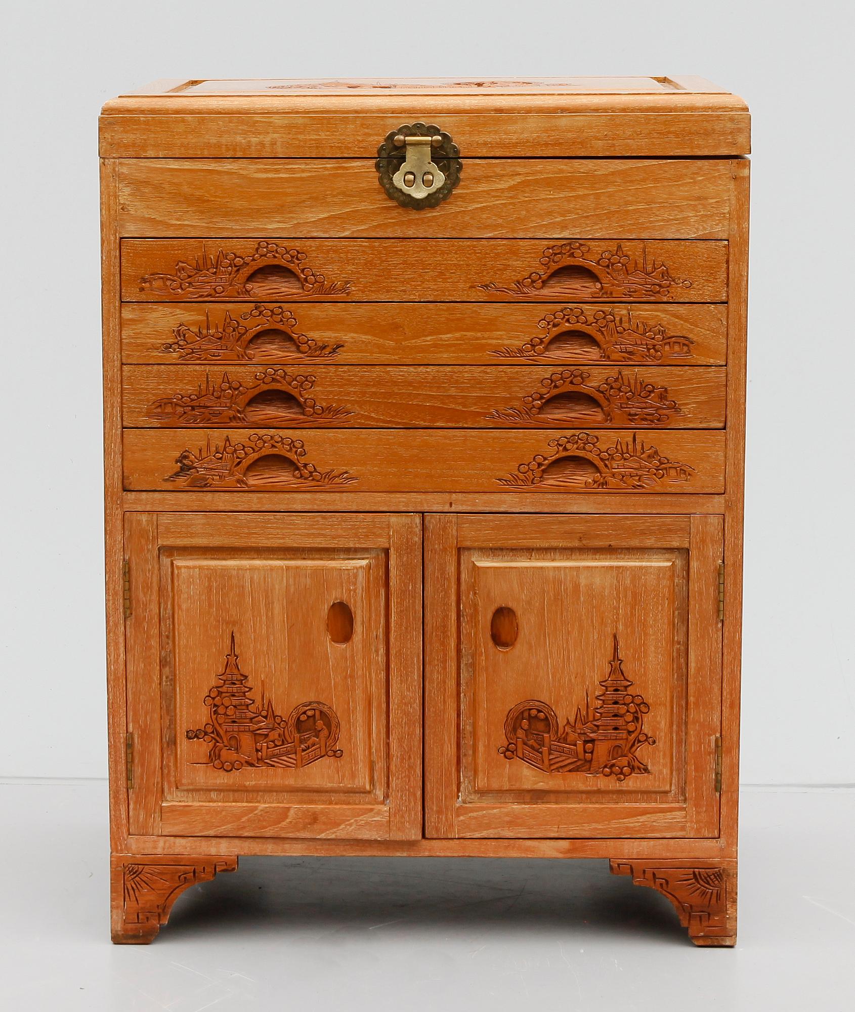 BESTICKSCHATULL, orientaliskt, 1900-talets första hälft.