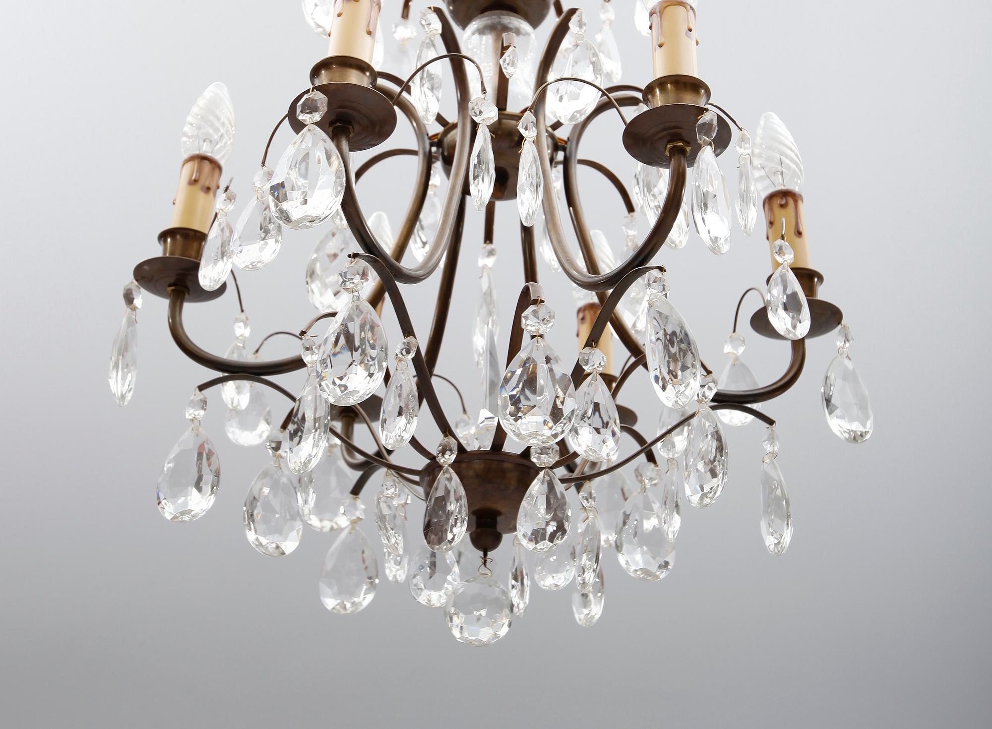 LJUSKRONA, barockstil, 1900-talets andra hälft. Höjd 55 cm.
