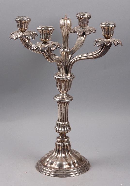 KANDELABER, silver, nyrokoko, Scheffer, Österrike omkring 1900. Vikt 1525 g.