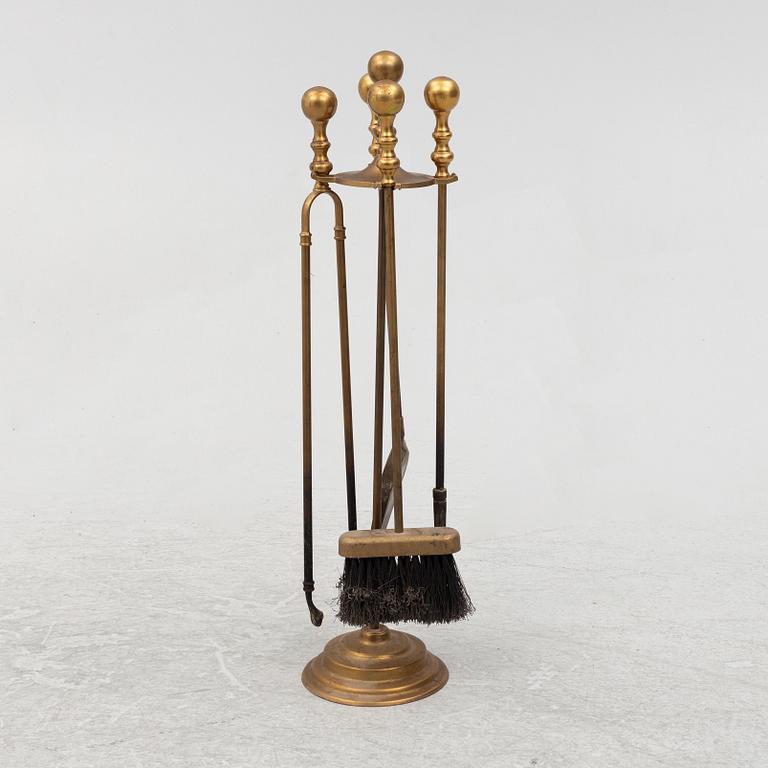 Brass fire utensils, early 20th Century.