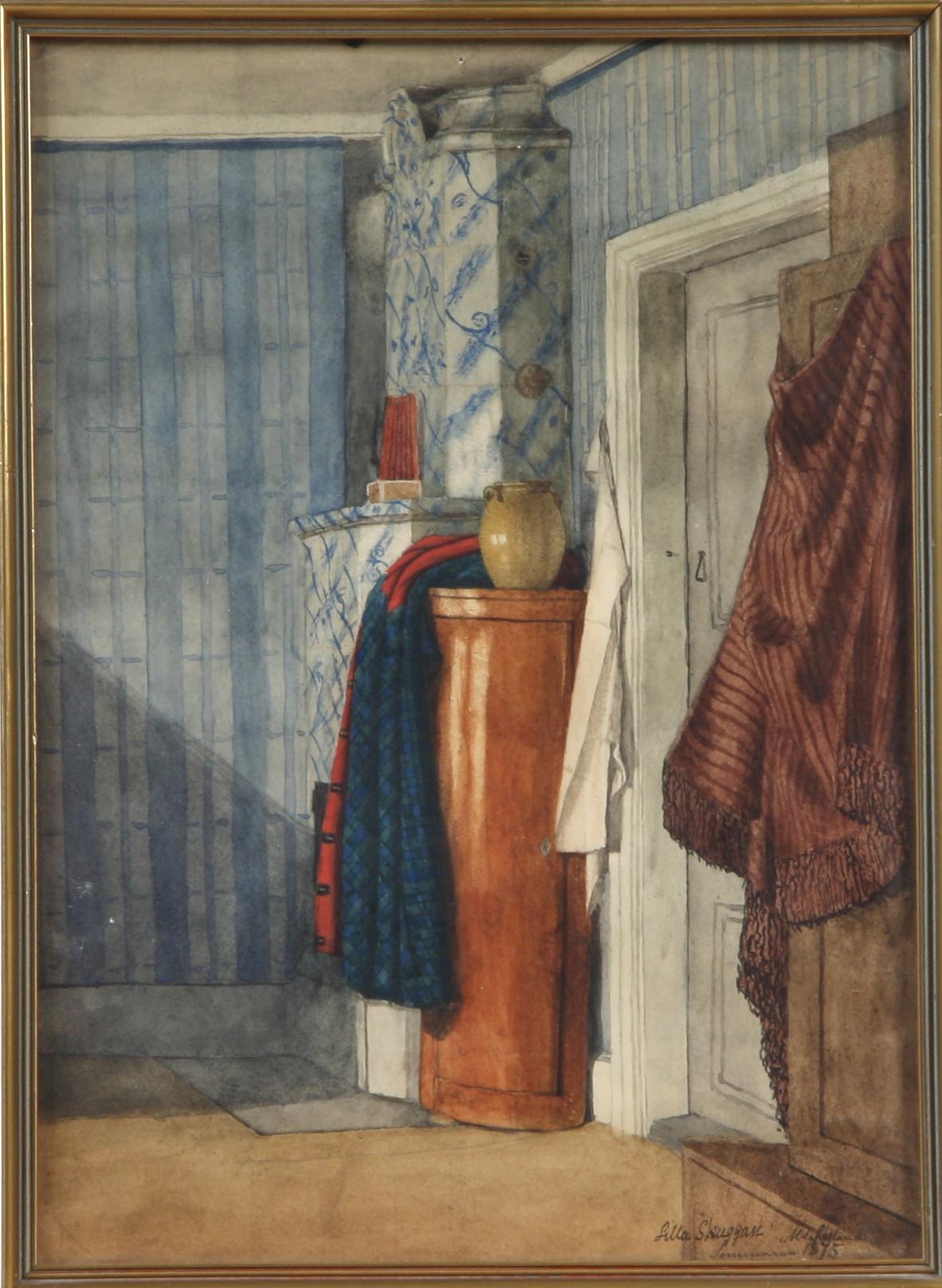 MARIA SCHOLANDER-HEDLUND, 2 st, akvareller, sign o dat 1875 resp 1868.