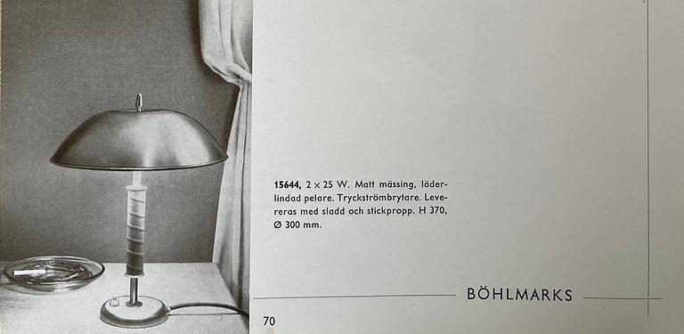 Bertil Brisborg, a table lamp model "15644", Arvid Böhlmarks Lampfabrik, Stockholm, 1950s.
