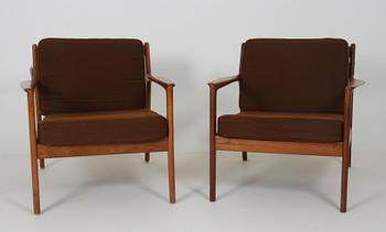 FÅTÖLJER, ett par, "Aveny", märkta DUX/fagas, Denmark, 1960-tal.