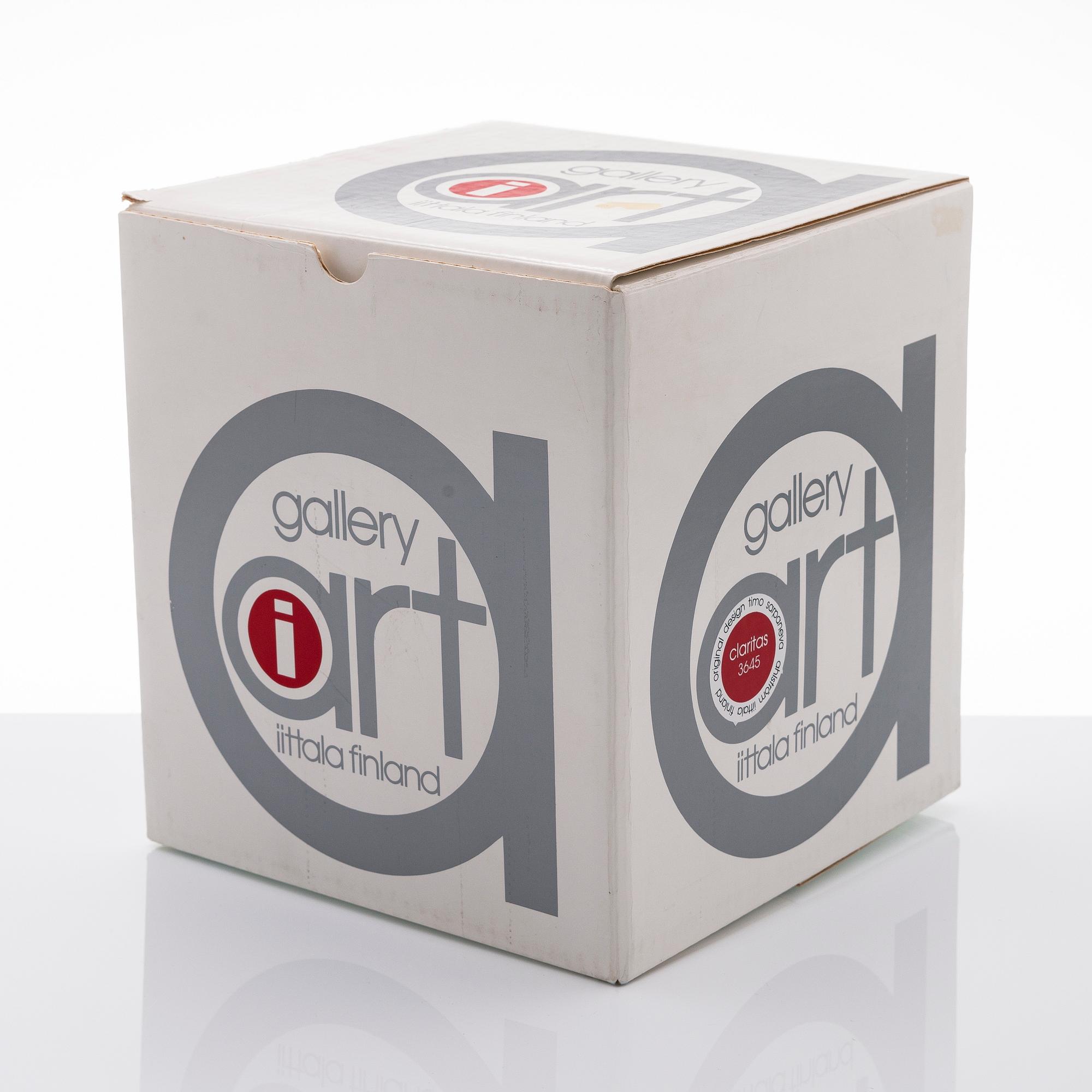 TIMO SARPANEVA,  lasiveistos, "Claritas", signeerattu Timo Sarpaneva, Iittala 1984C 1862.