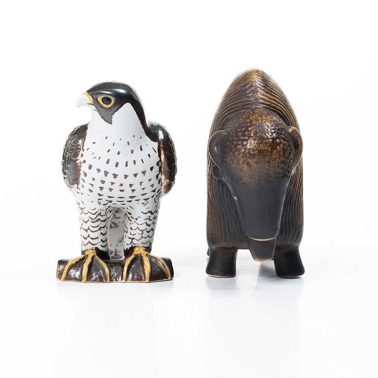Lisa Larson, a 'Säl' and 'Utter' figurine, Gustavsberg for NK, Nordiska Kompaniet in collaboration with WWF.