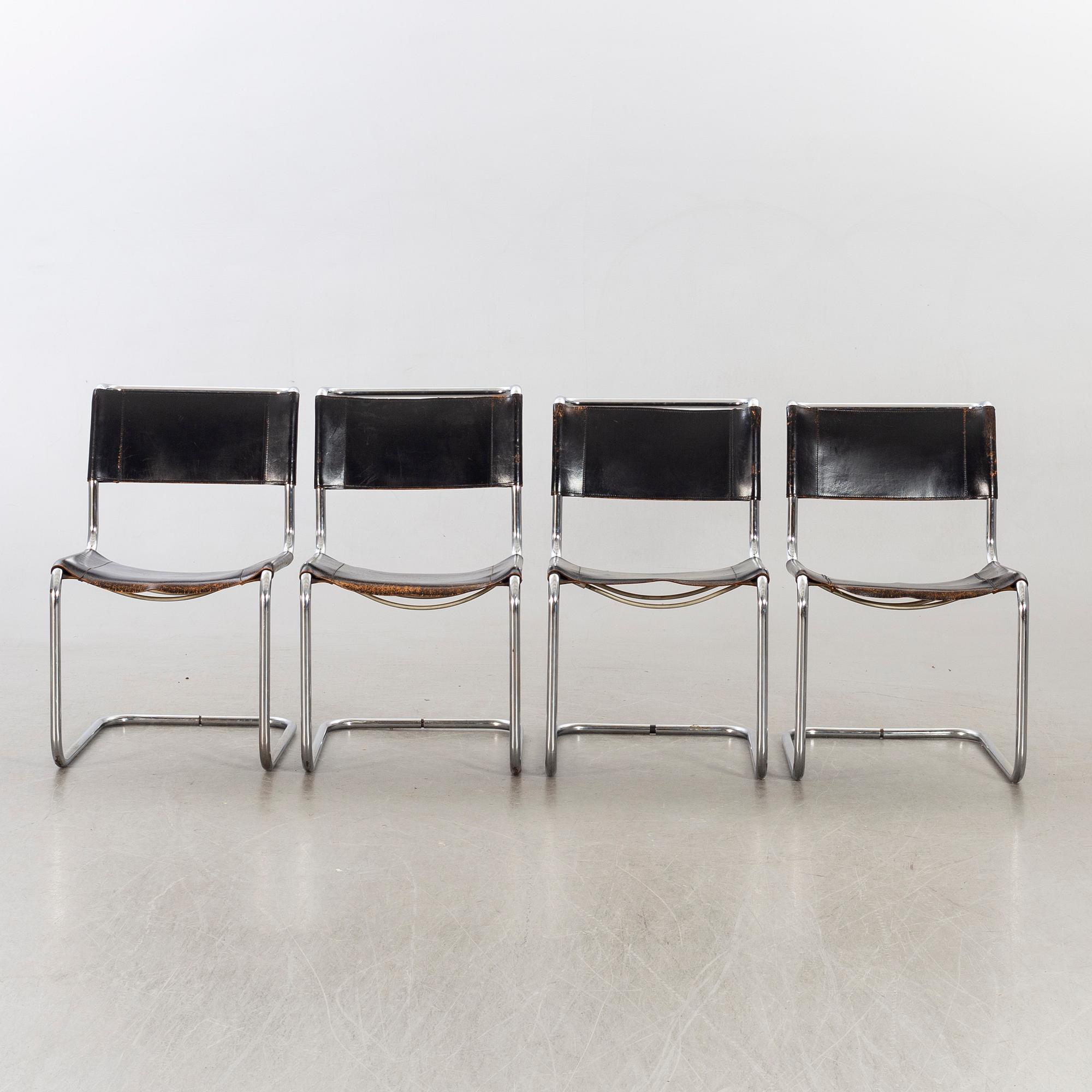 A set of four 'B33' Marcel Breuer chairs. Second half of 20th century-.