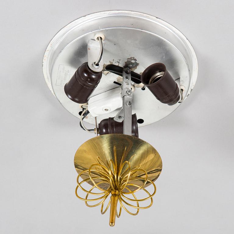 Paavo Tynell, taklampa / takplafond, modell 1076 / 80220, Idman 1900-talets mitt.