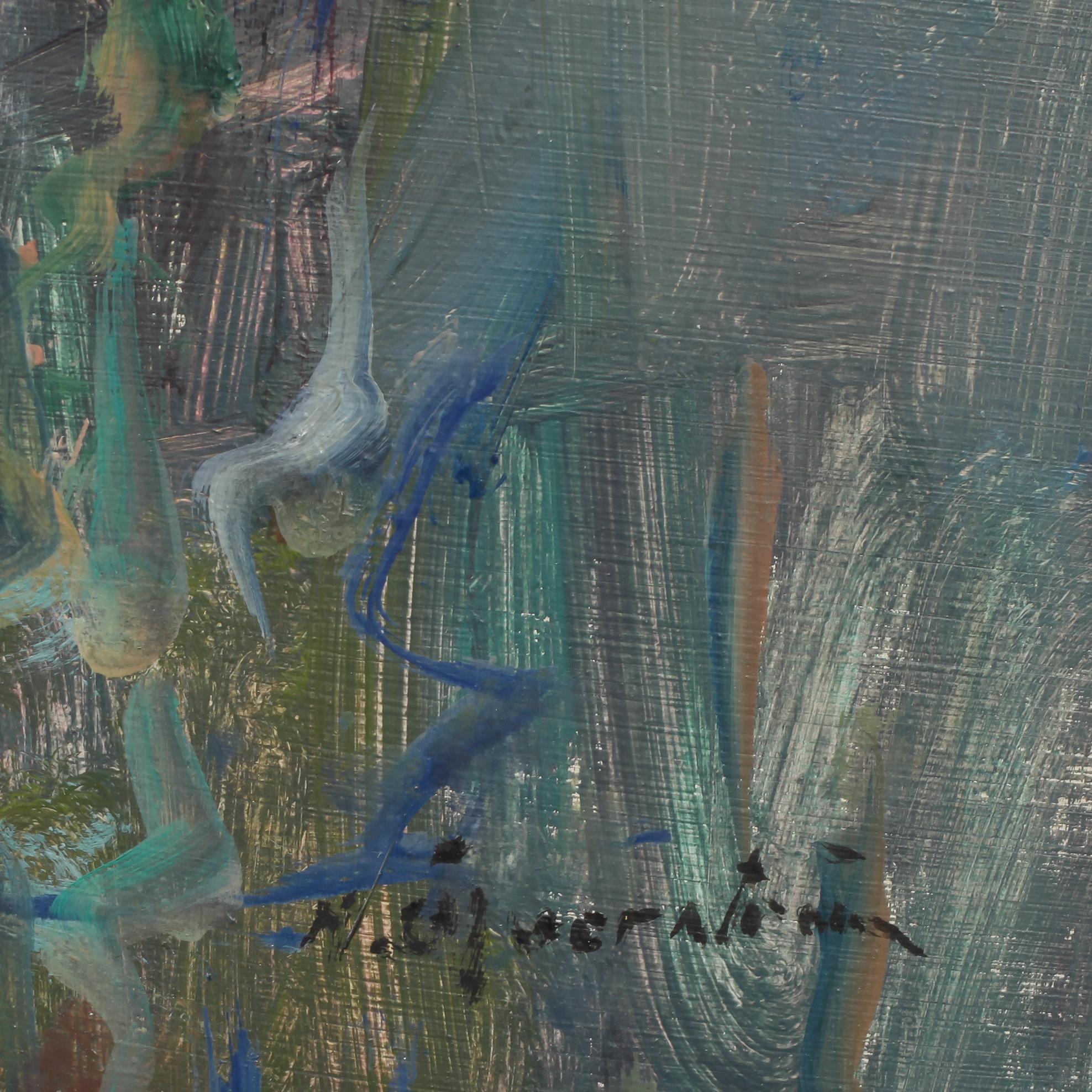 HUGO ÖFVERSTRÖM, olja på pannå, signerad.