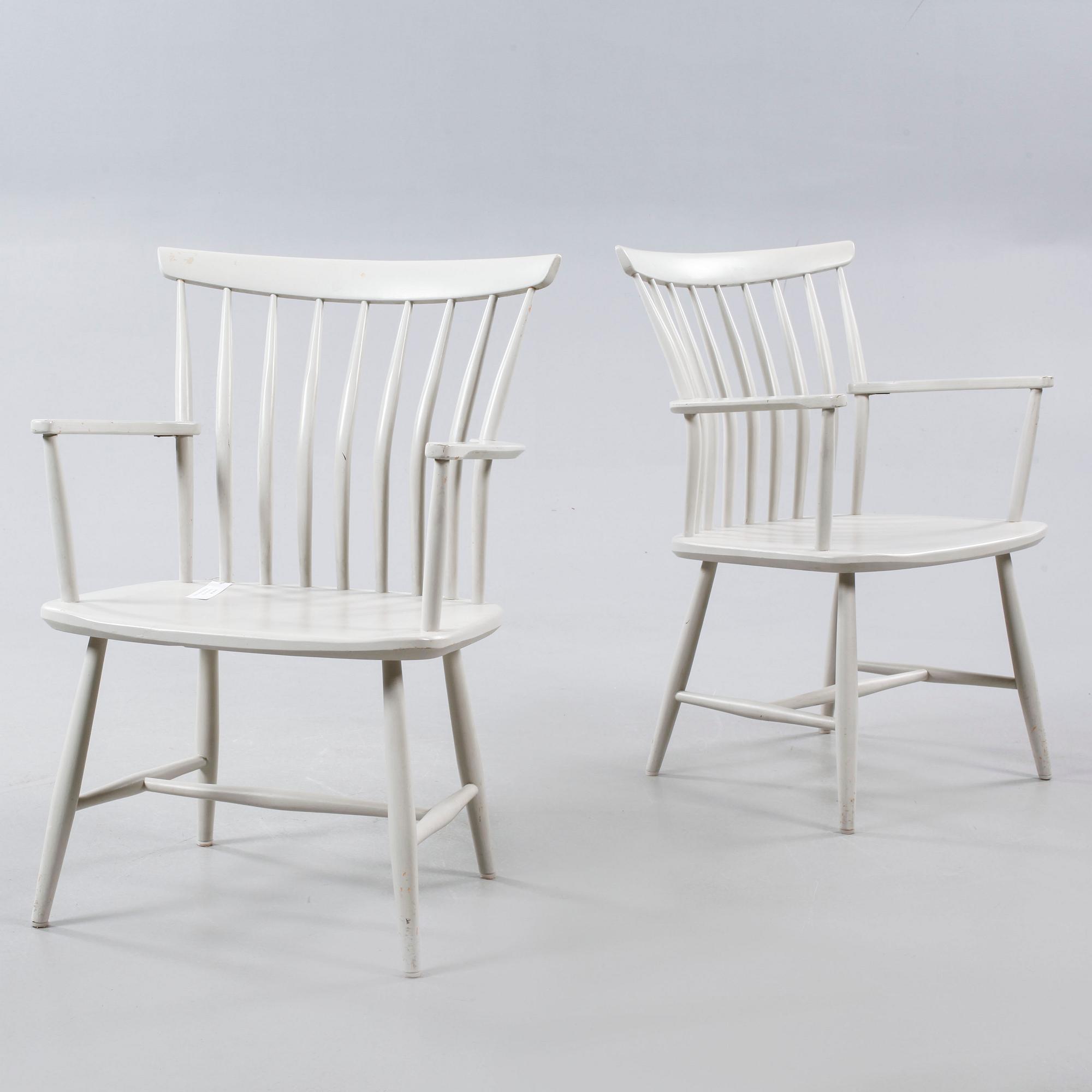 A pair of armchairs named "60A", designed by Gunnar Eklöf for AB Nässjö Stolfabrik.