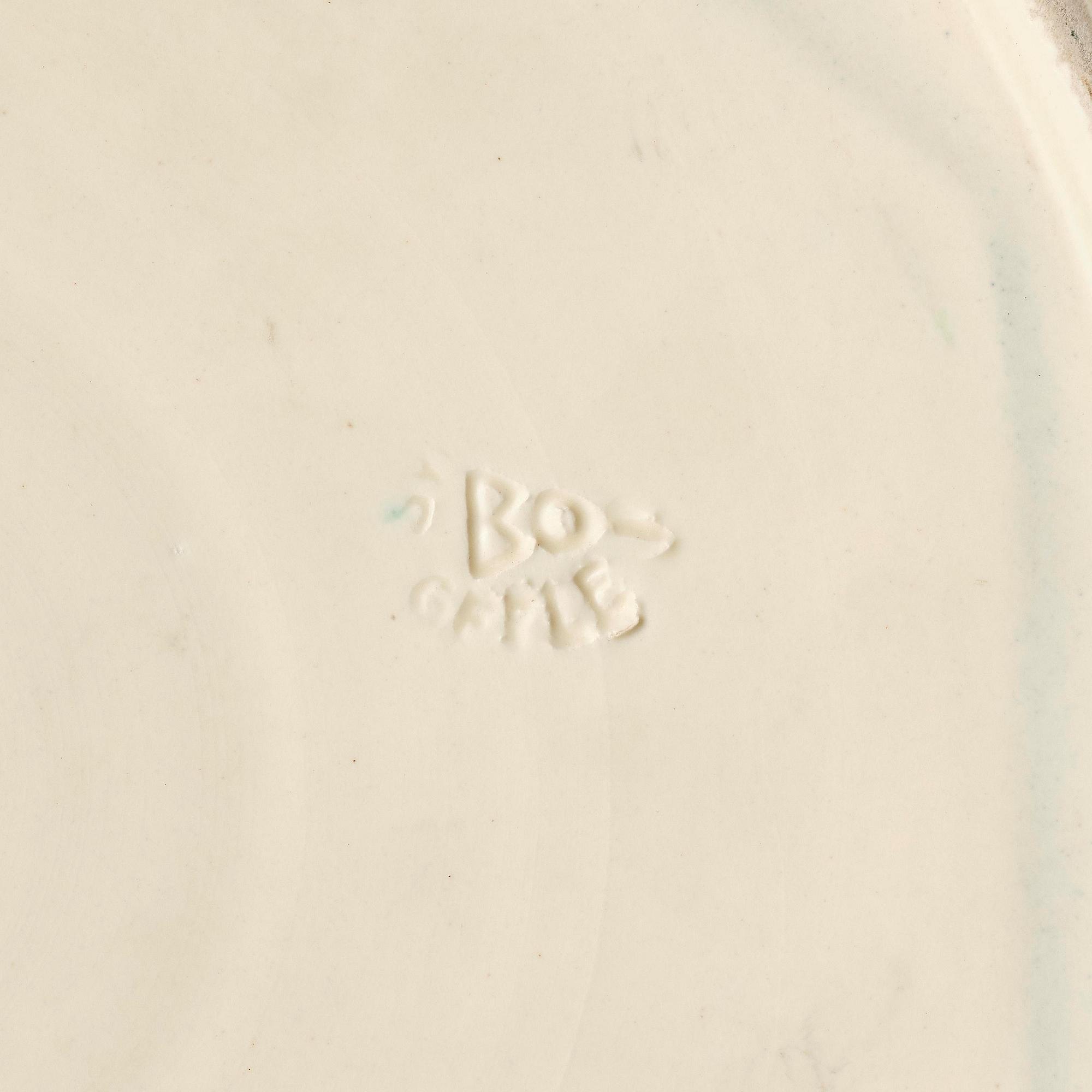 Ewald Dahlskog, a faience dish, Bobergs Fajansfabrik, Gävle, dated 15.8. 1930.