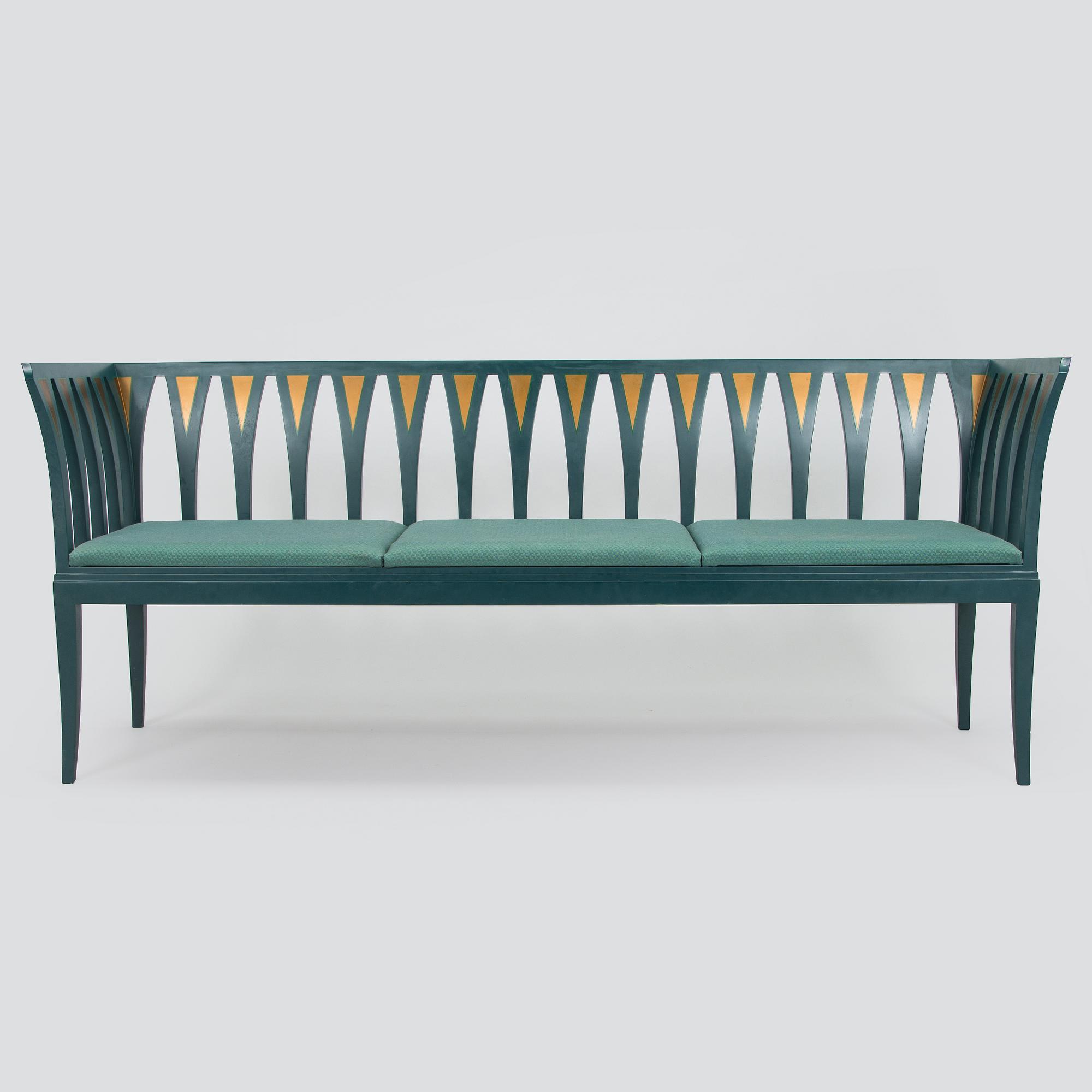 Eliel Saarinen, a “Blue Suite” sofa, Adelta, Finland. Model designed 1929 for Saarinen House, Cranbrook.