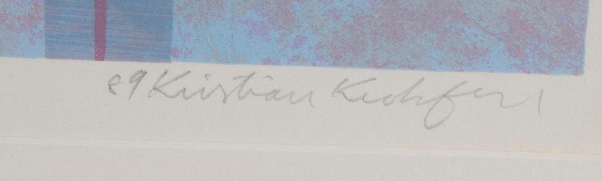 KRISTIAN KROKFORS, färglitografi, signerad, daterad 89 och numrerad 58/60.