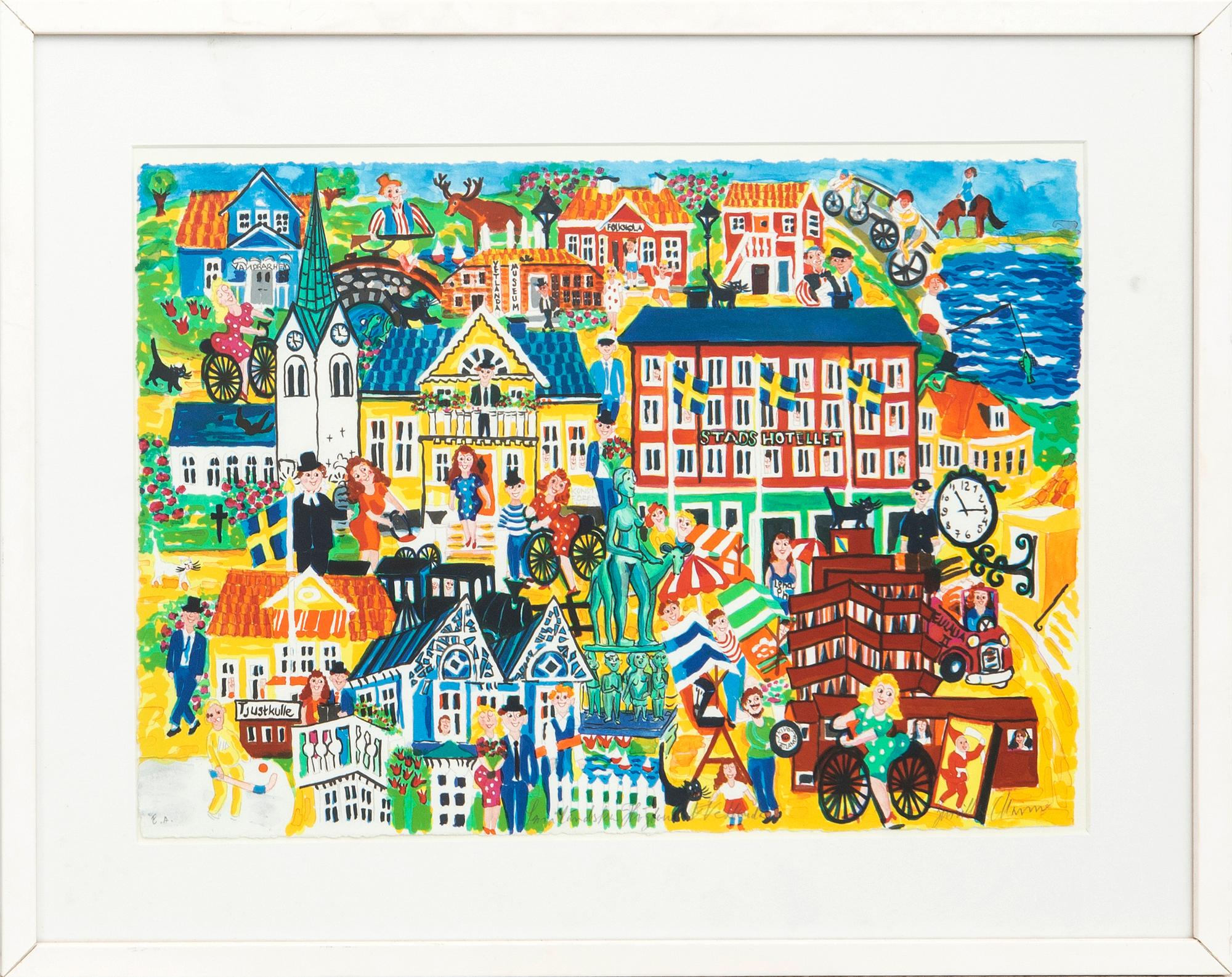 Gunilla Mann, color lithograph, signed, EA.