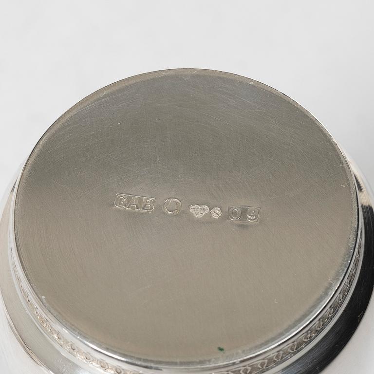 Skål samt bägare, silver, Sverige 1960-tal.