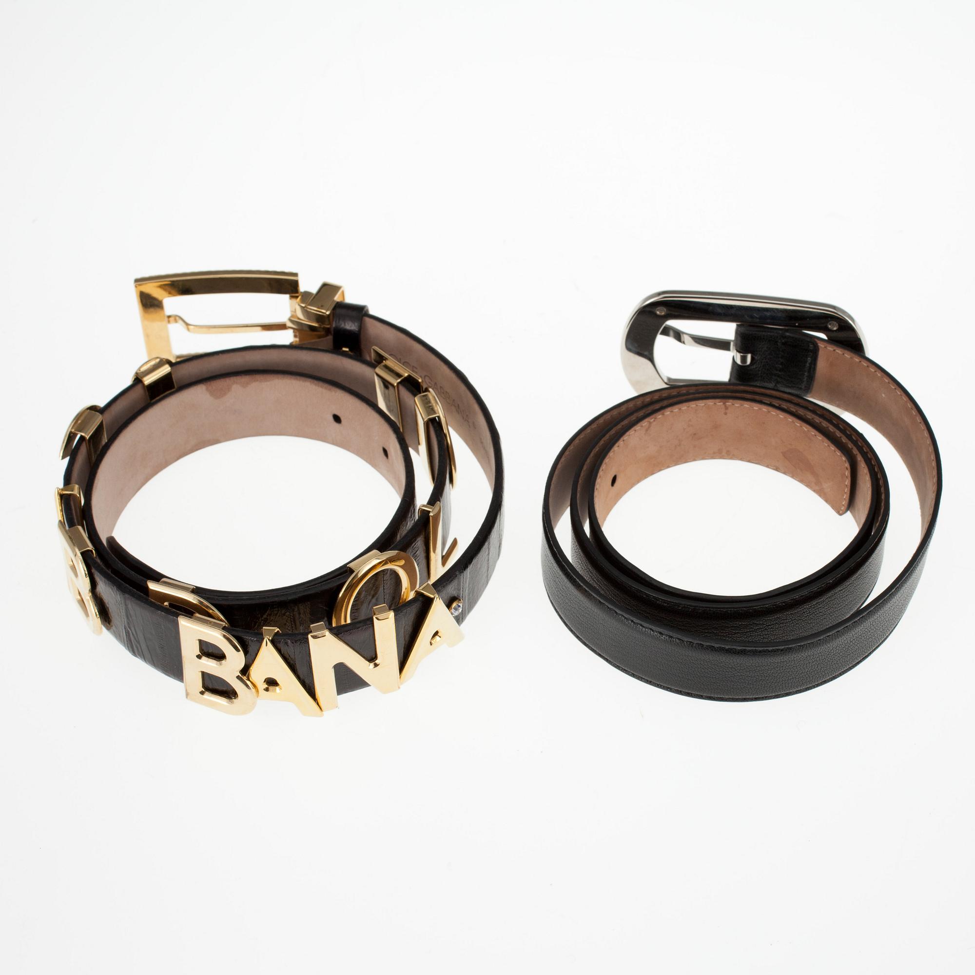 BÄLTE, 2 stycken, Dolce & Gabbana.