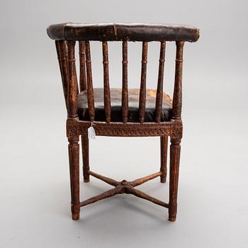 A GUSTAVIAN CORNER CHAIR, late 18th Century.