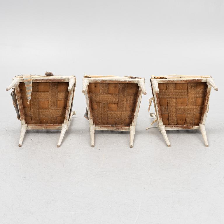 A set of six late Gustavian chairs by A. Hellman (master in Stockholm 1793-1825).