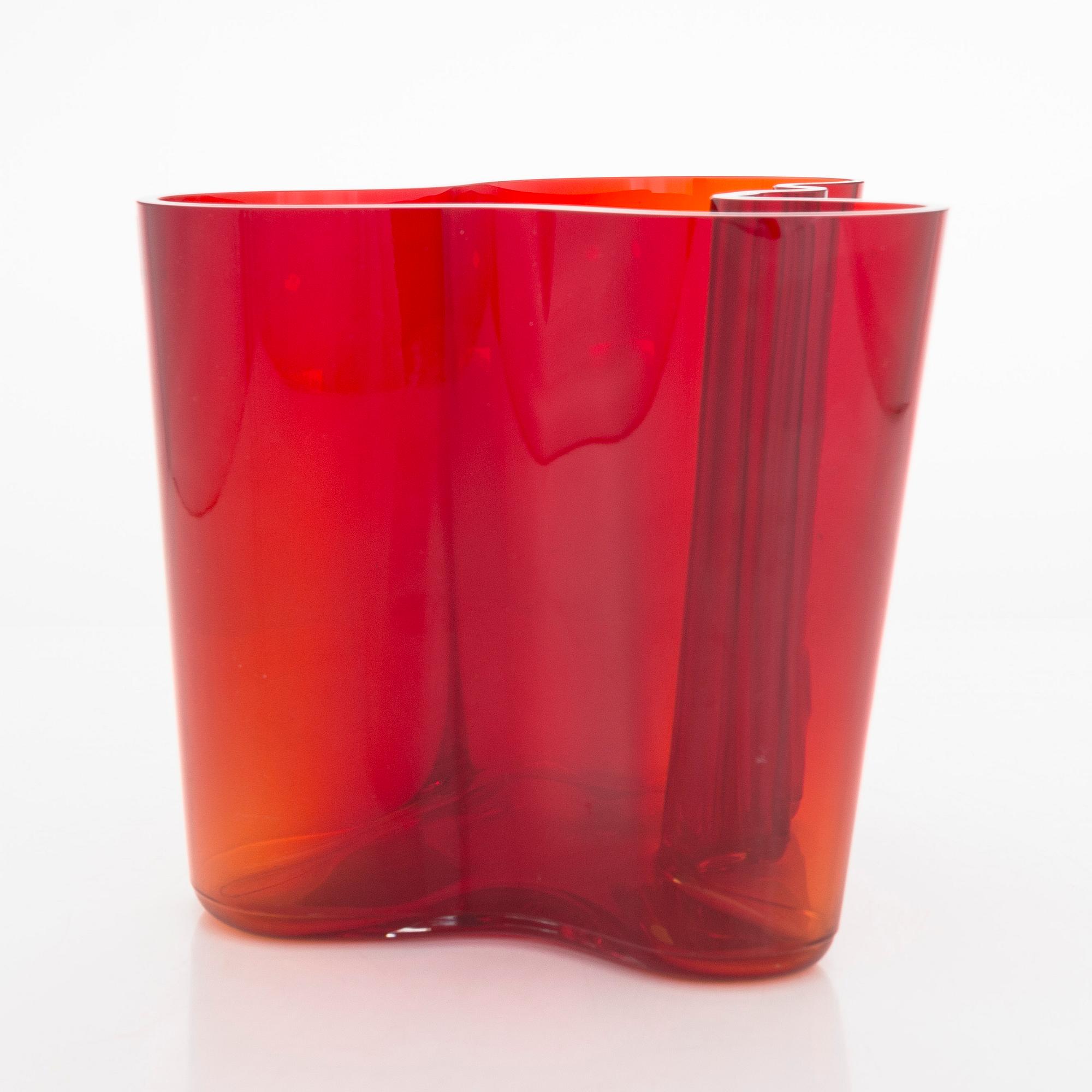 Alvar Aalto, vas, glas, modell 3030, signerad Alvar Aalto Iittala.