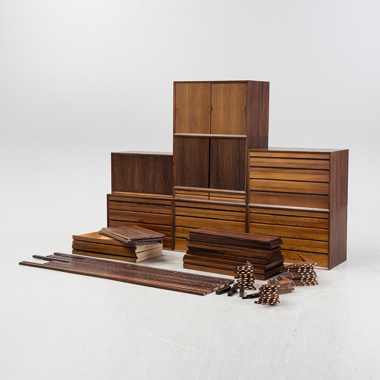 Poul Cadovius, a rose wood veneered 'Royal System' shelving system, Danmark, 1960s/70s.