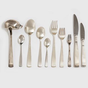 Jacob Ängman, bestickservis, 89 delar, silver, "Rosenholm", GAB, Eskilstuna, 1961-87.
