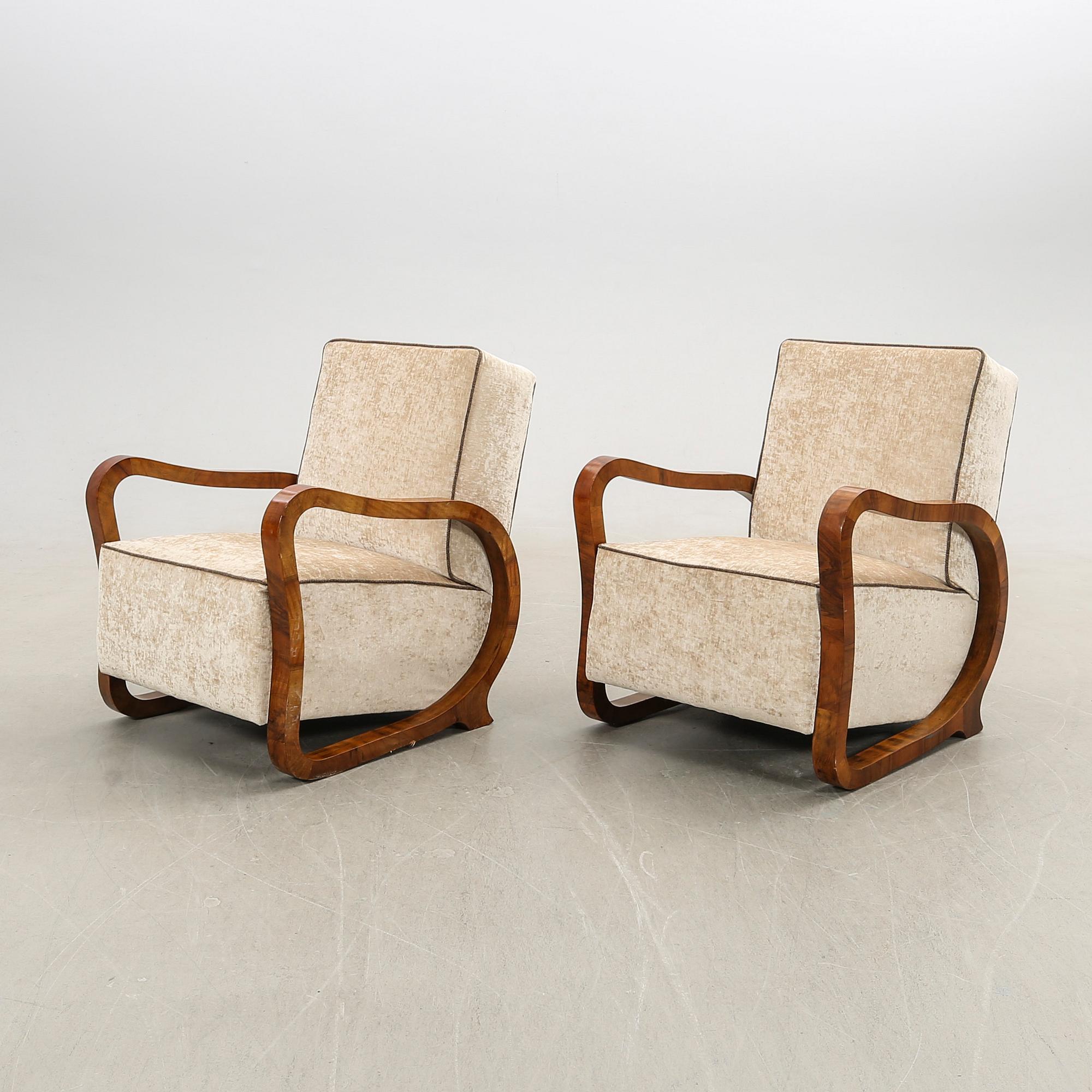 Fåtöljer, ett par, Art Deco, 1900-talets första hälft.