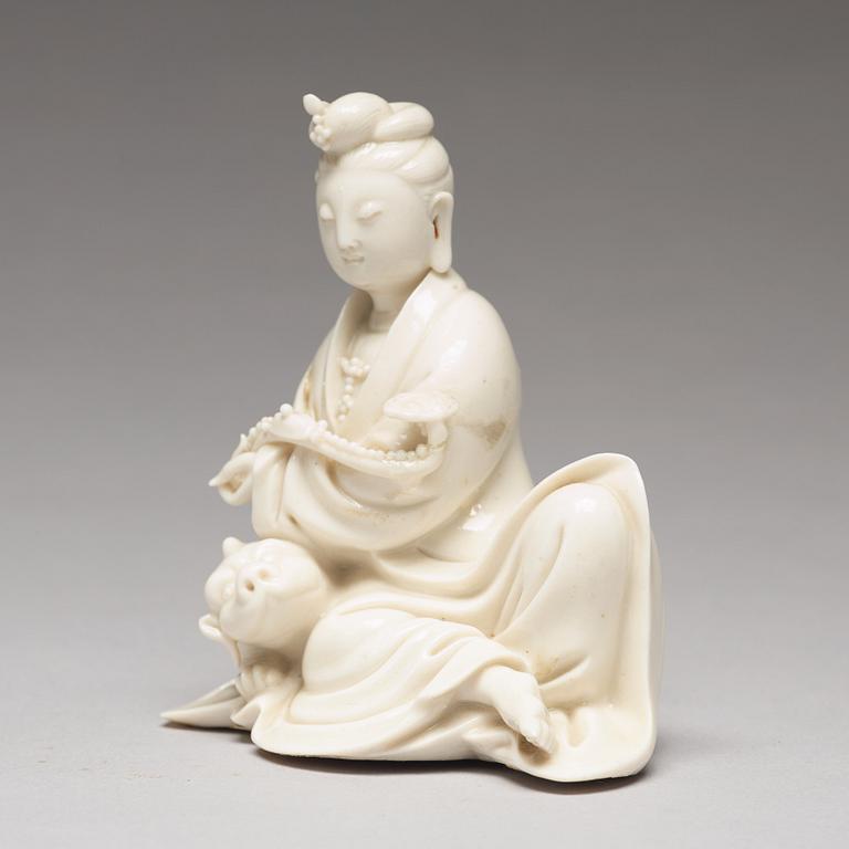 A blanc de chine figure of Guanyin, Qing dynasty, 18th Century.