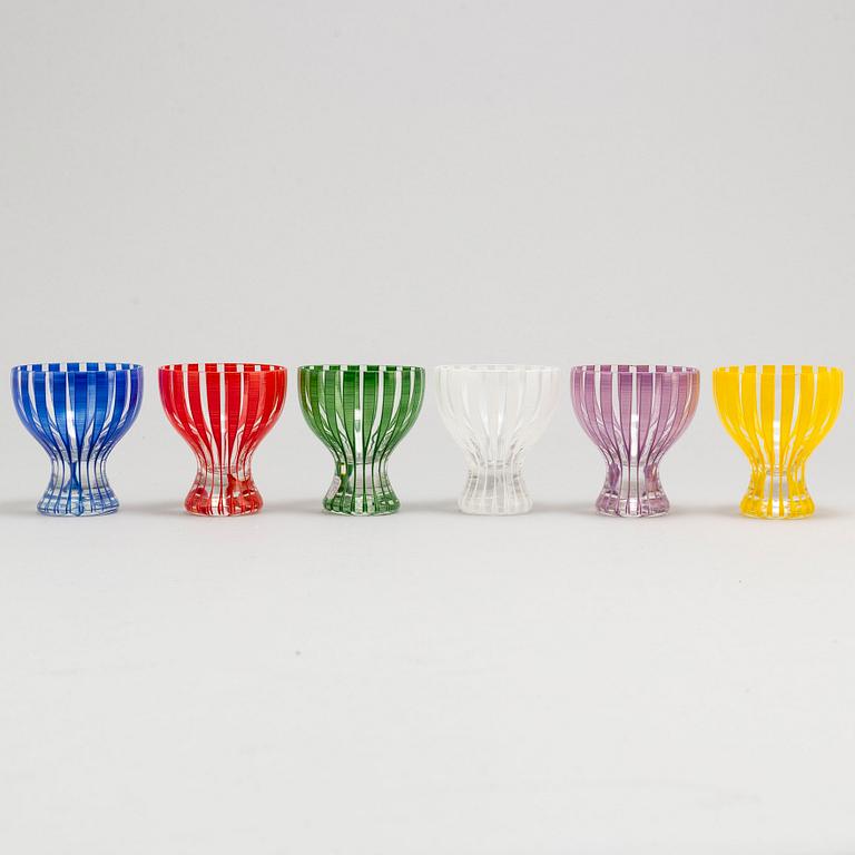 BENGT ORUP, glas, 6 st, "Strikt", Johansfors, 1950-tal.