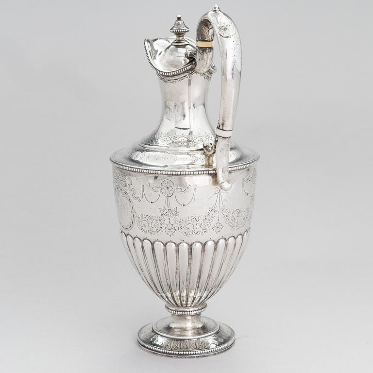 MARTIN, HALL & CO, A sterling silver pitcher, Sheffield 1873.