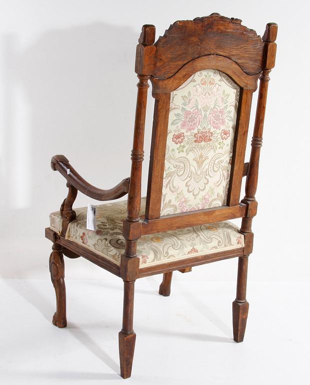 ARMLÄNSTOL, barockstil, sent 1800-tal.