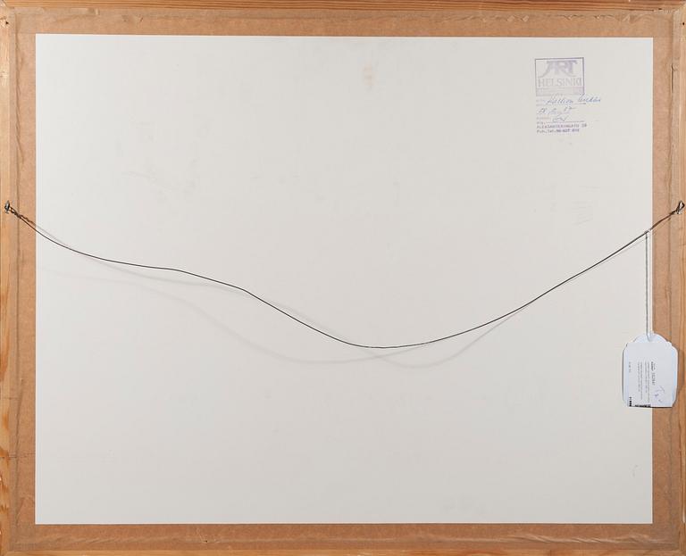 KIMMO PÄLIKKÖ, handmålat seritryck, signerad och daterad 1985.