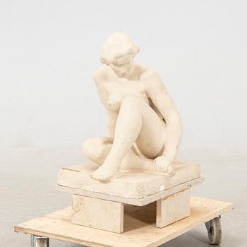 Gunnar Heide, Sculpture of a Sitting Nude Model.