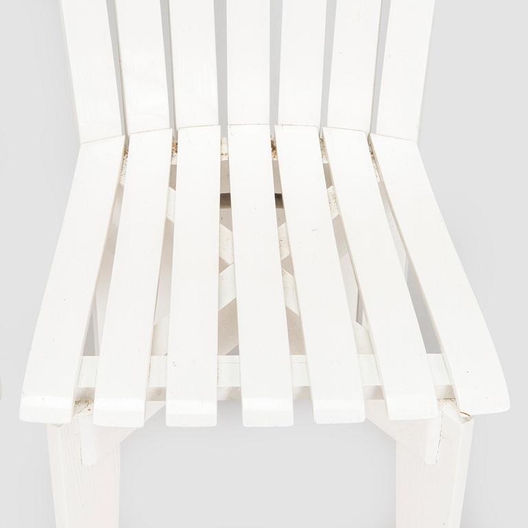 Alvar & Aino Aalto, Four 'Aurinko' (Sun-serial) garden chairs, model 910  for O.Y. Huonekalu- ja Rakennustyötehdas A.B. 1957.