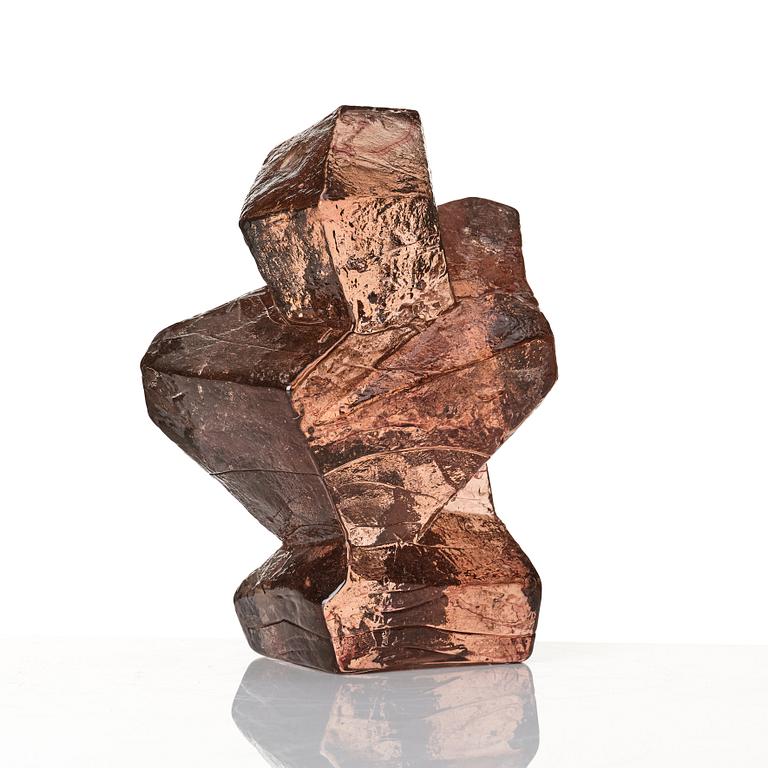 Edvin Öhrström, two cast glass sculptures, Lindshammar glassworks, one dated 1986.
