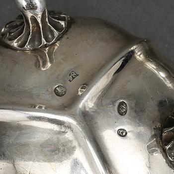 SALTKAR, ett par, silver, Polen, Warszawa, 1800-talet andra hälft. Tot vikt 198 gram.