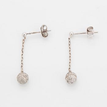 Eight-cut diamond ball earrings.
